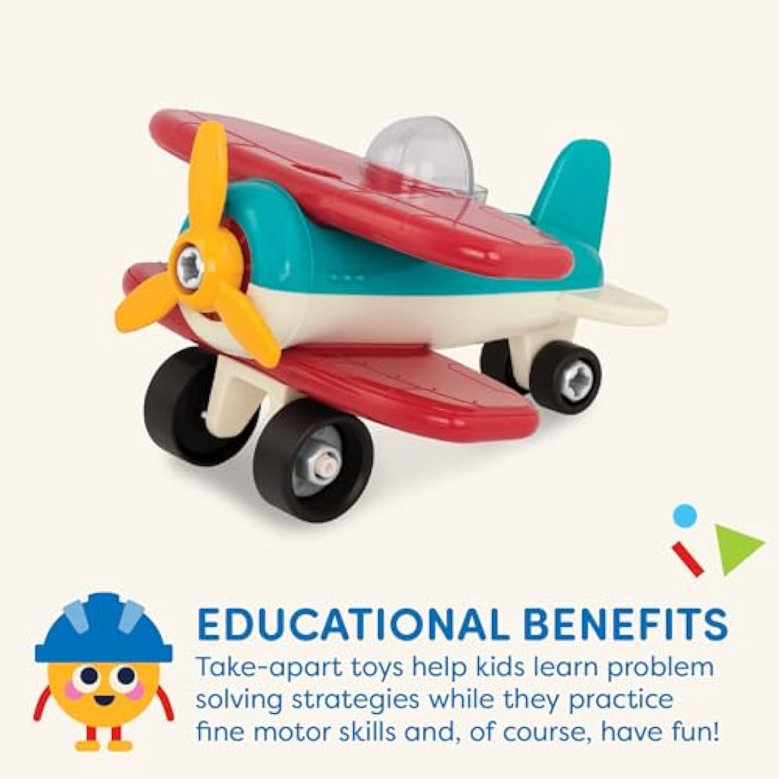 Battat Take-Apart Airplane Toy – 25pc Construction Set for Toddlers