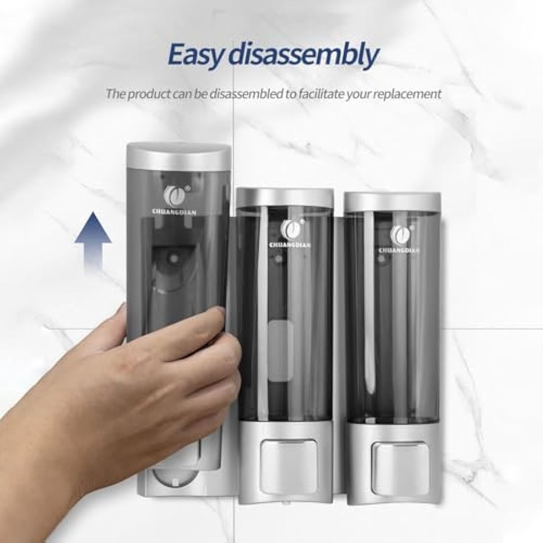 Triple Wall Mounted Soap Dispenser | 3x200ml Refillable PC+ABS