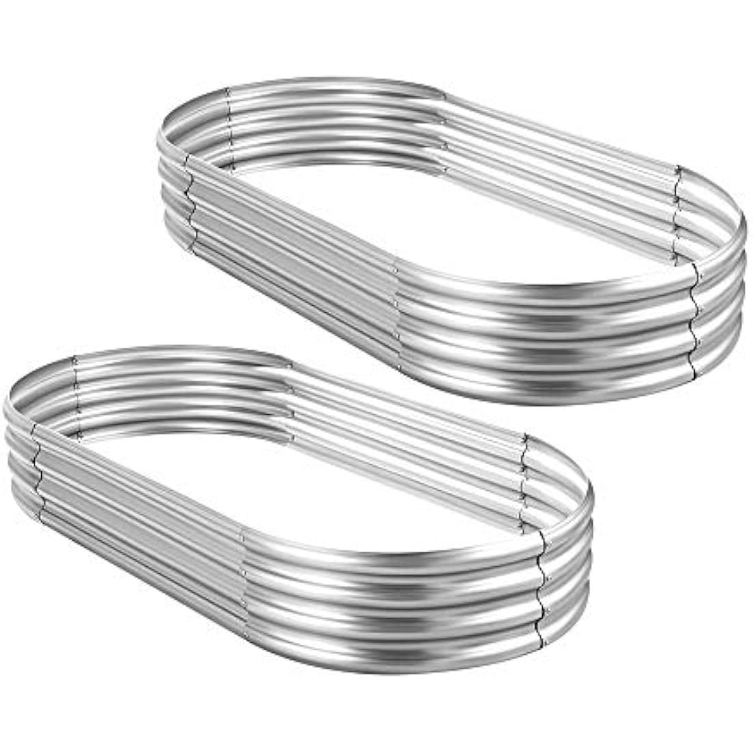 Jolof Store 6ft Galvanized Metal Raised Garden Bed, 2-Pack Planter