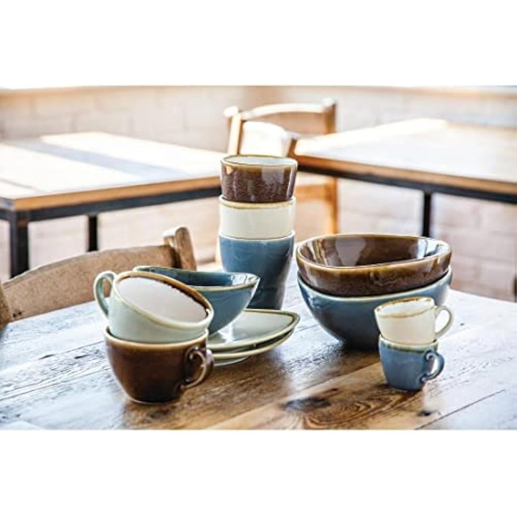 Olympia Kiln Moss Cappuccino Cups - 230ml Reactive Glaze - Set of 6