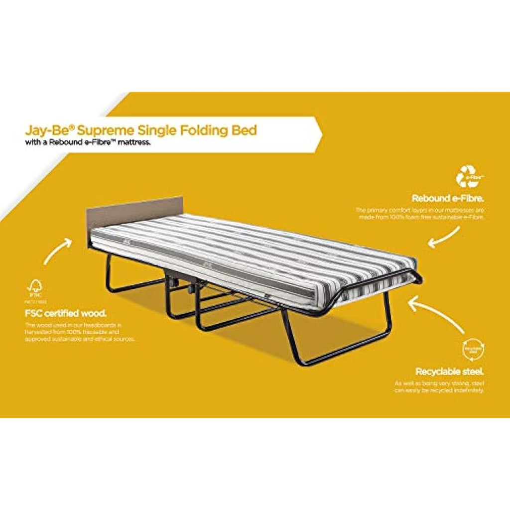 Jay-Be Supreme Single Folding Bed | Rebound e-Fibre Mattress