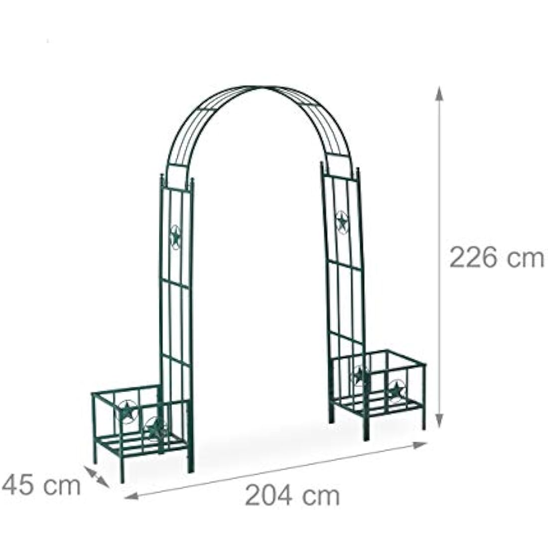 Relaxdays Metal Rose Arch with Planters – Weatherproof Garden Trellis