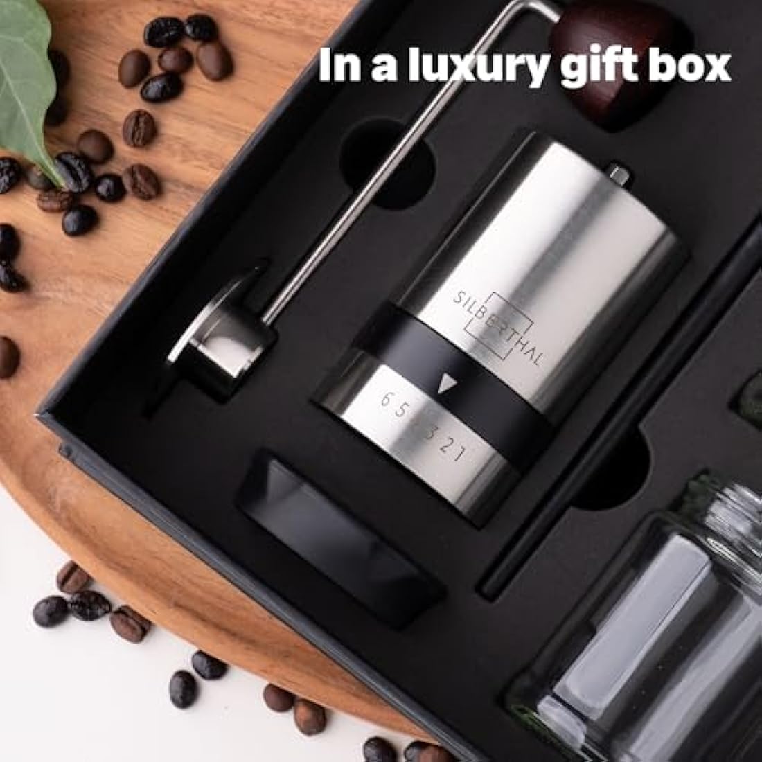 SILBERTHAL Manual Coffee Grinder – Stainless Steel with 6 Levels
