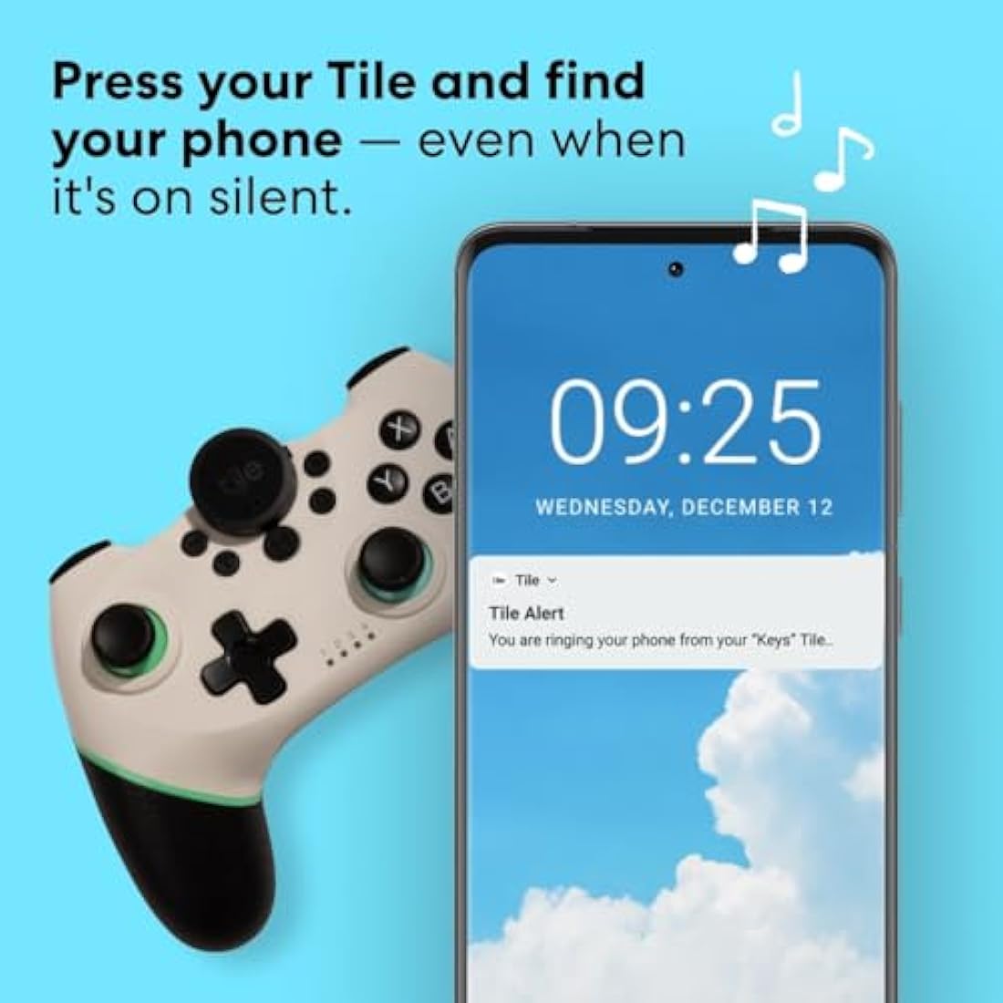 Tile Sticker (2022) Bluetooth Item Finder – 45m Range, Black