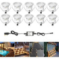 GEYUEYA Warm White LED Deck Lights – IP67 Waterproof Plinth Lighting (10 Pack)