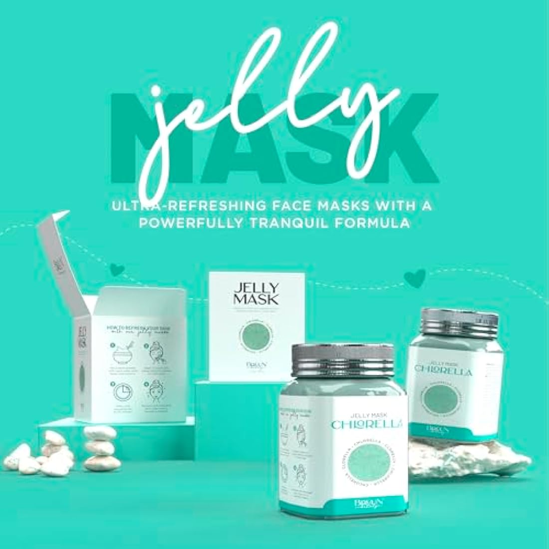 BRÜUN Chlorella Jelly Mask Jar – Hydrating Peel-Off Rubber Face Mask