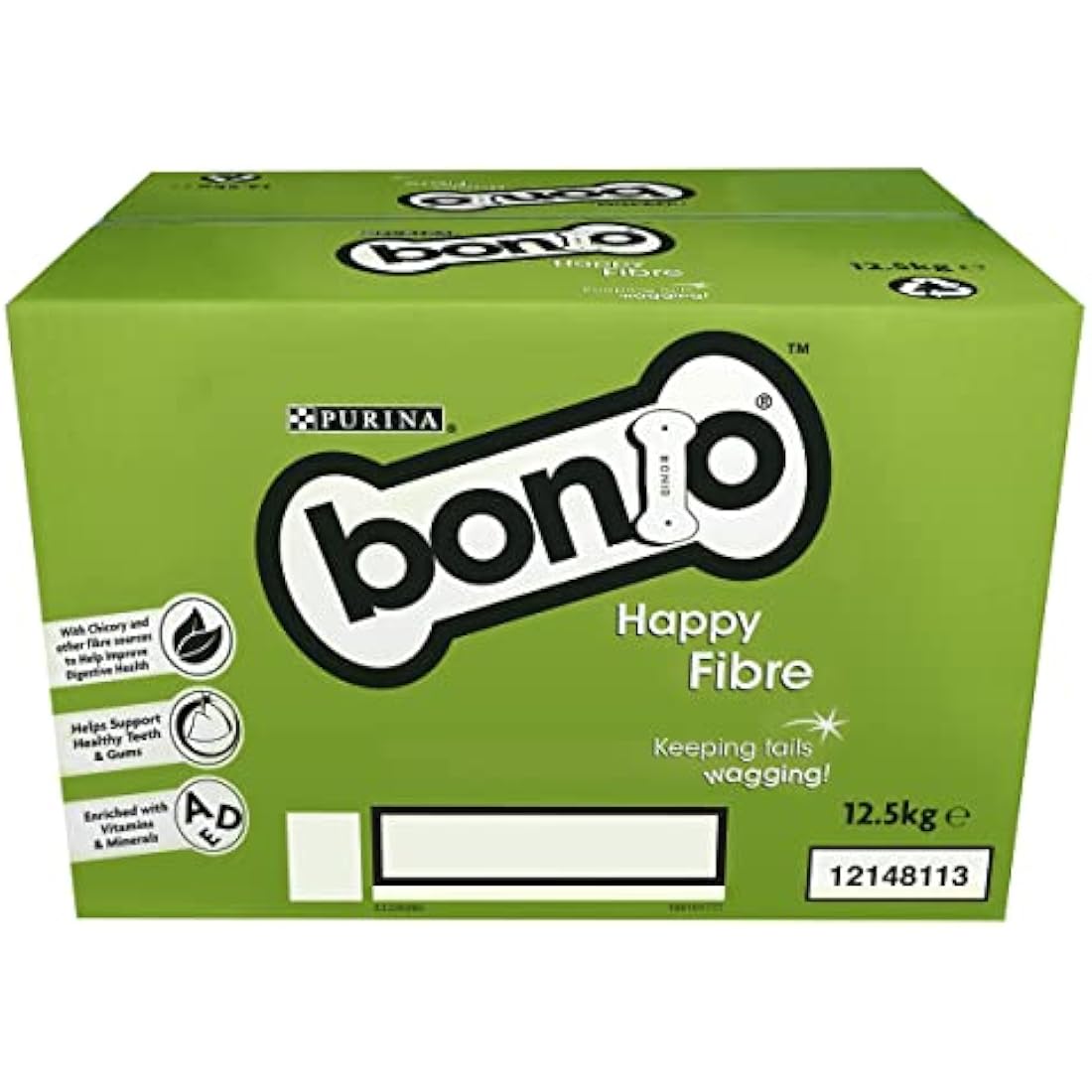 Bonio Happy Fibre Dog Biscuits – Digestive Health Adult Treats, 12.5kg