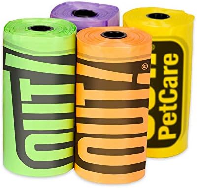 OUT! Dog Waste Bags – Strong Leak-Proof Rainbow Poop Bags – 120 Count
