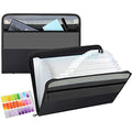 Tranbo 13 Pockets Expanding File Folder | A4 Zippered Document Organizer