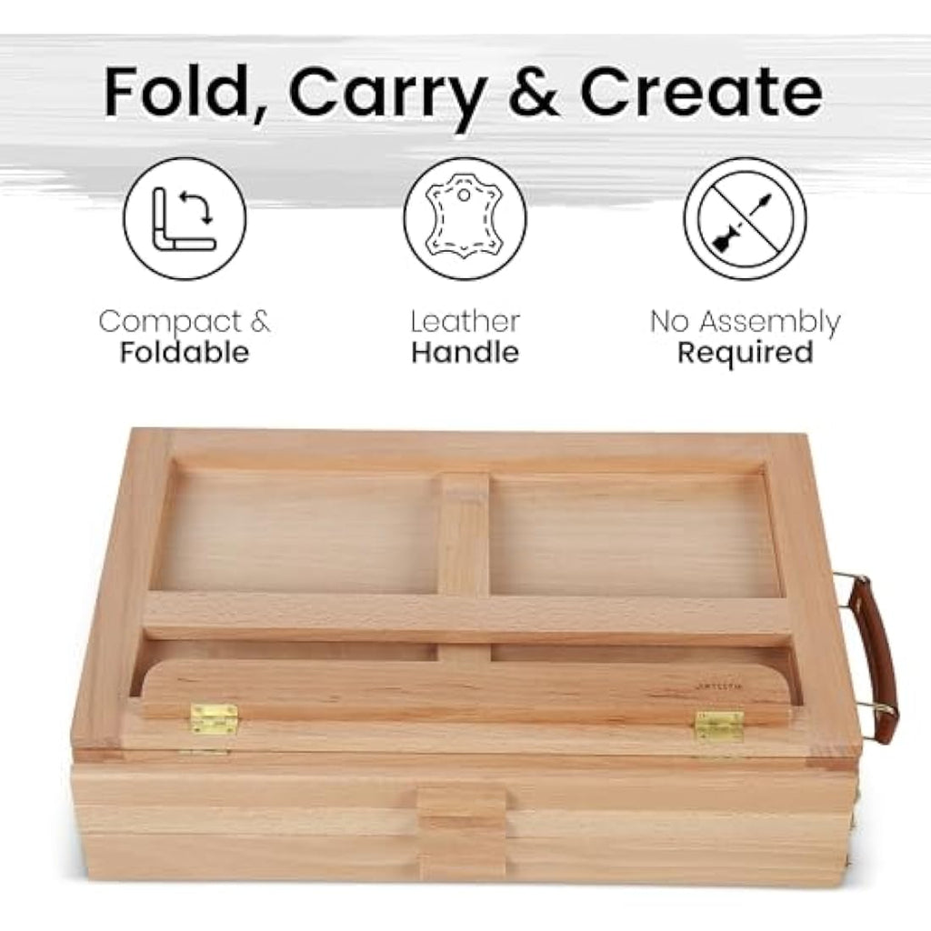 Artistik Wooden Tabletop Easel | Adjustable Desk Box with 3 Drawers