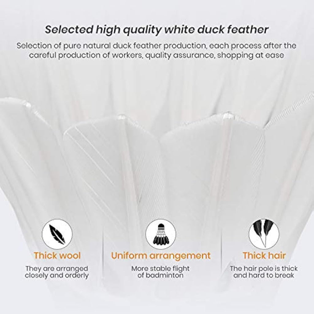 Duck Feather Badminton Shuttlecocks – 12-Pack Professional Birdies