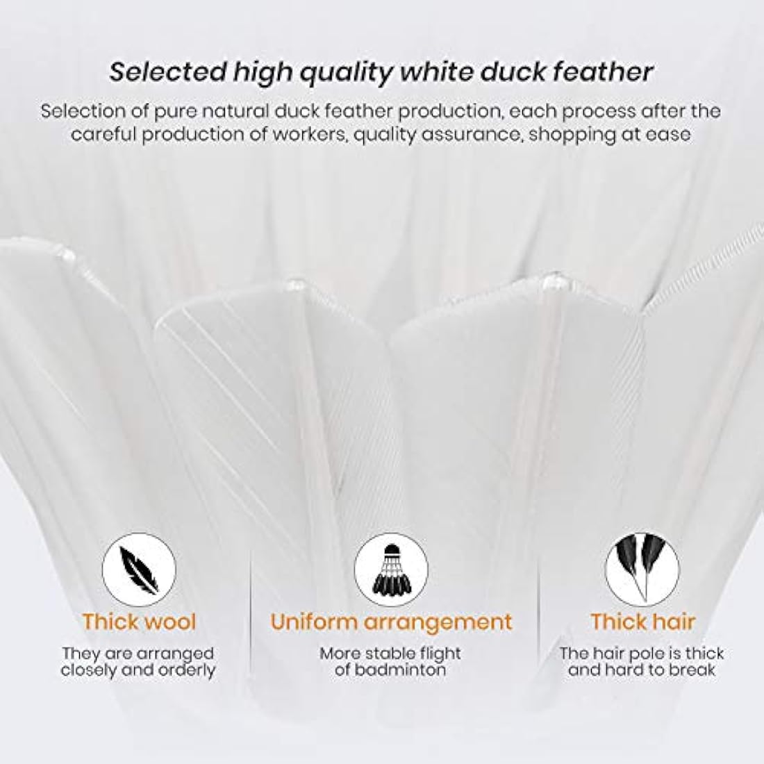 Duck Feather Badminton Shuttlecocks – 12-Pack Professional Birdies
