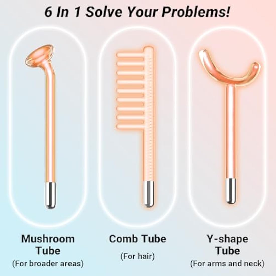 TUMAKOU High Frequency Facial Wand | 6-in-1 Neon Skin Tightening Machine