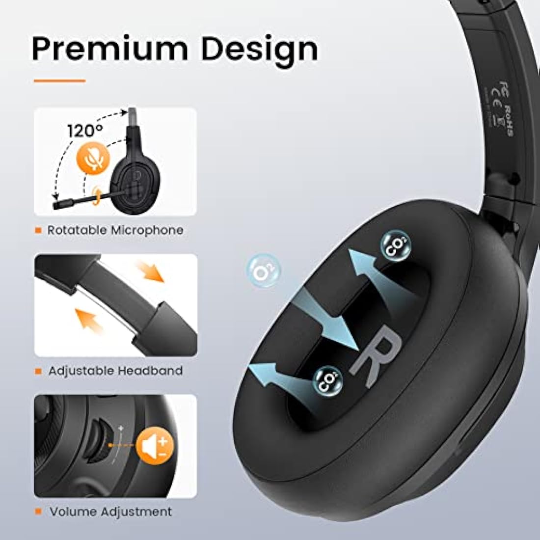 EKSA H2 USB Wired Office Headset with Noise Canceling Mic & Busy Light
