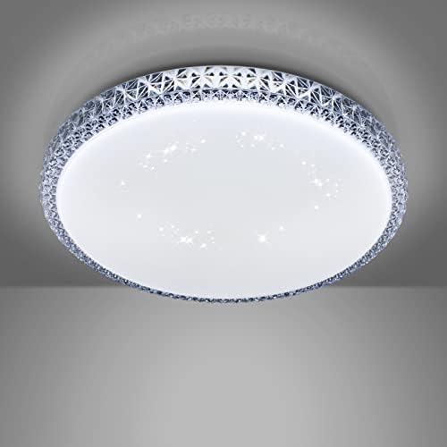 VIPMOON 36W LED Ceiling Light – Ultra-Thin Crystal Round Flush Mount