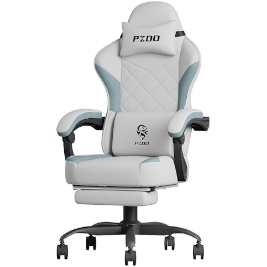 PZDO Ergonomic Office Chair with Footrest | Reclining Tech Fabric - Gray