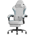 PZDO Ergonomic Office Chair with Footrest | Reclining Tech Fabric - Gray
