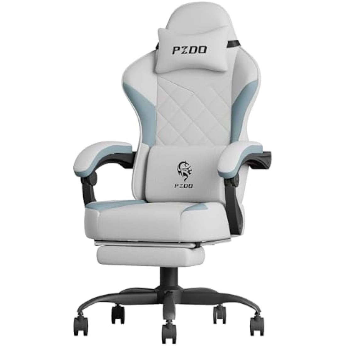 PZDO Ergonomic Office Chair with Footrest | Reclining Tech Fabric - Gray