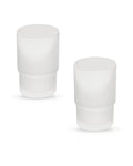 Gedotec Zahnbürstenbecher aus Satiniertem Glas – 2er Set | 6,7 cm