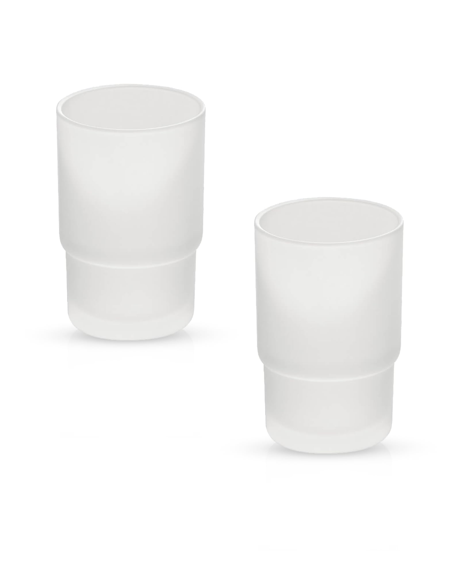Gedotec Zahnbürstenbecher aus Satiniertem Glas – 2er Set | 6,7 cm