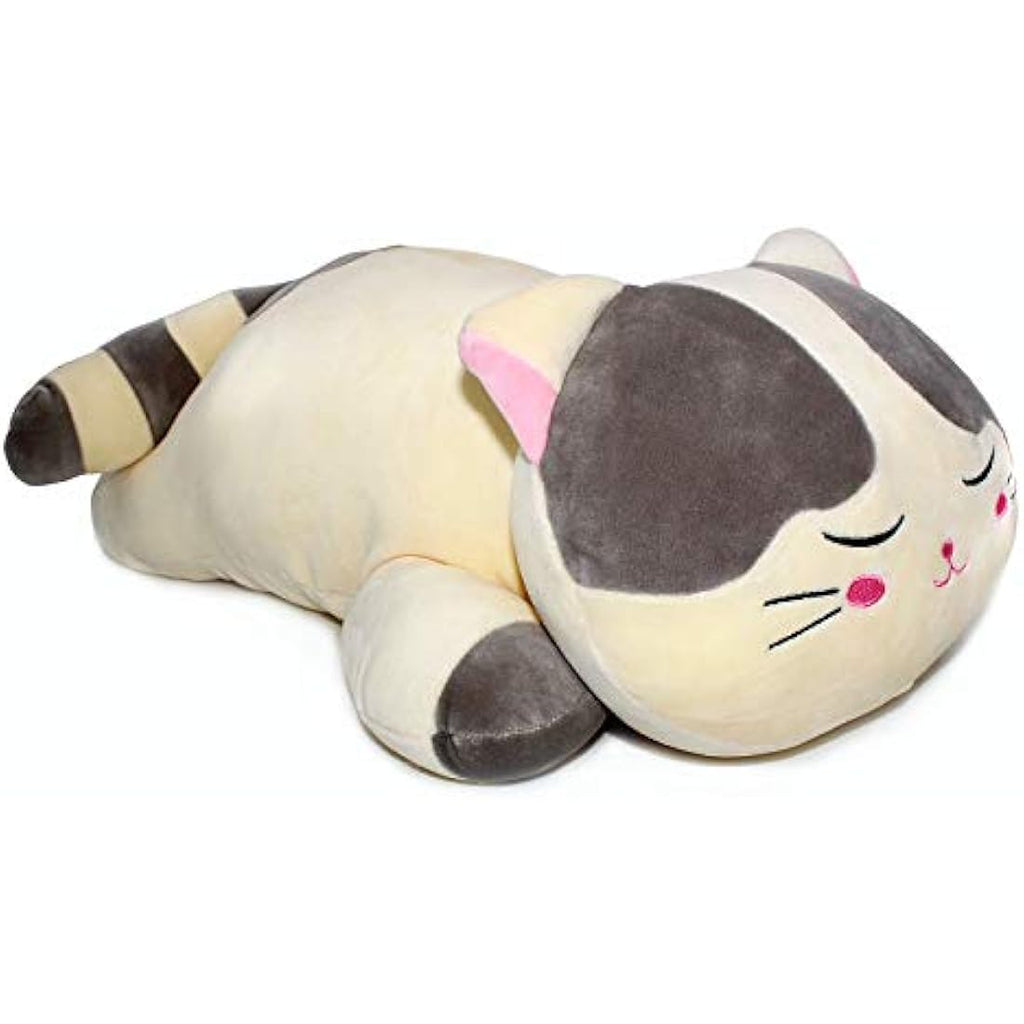 Vintoys Sleeping Cat Hugging Pillow – 23.5" Grey Soft Plush Stuffed Animal