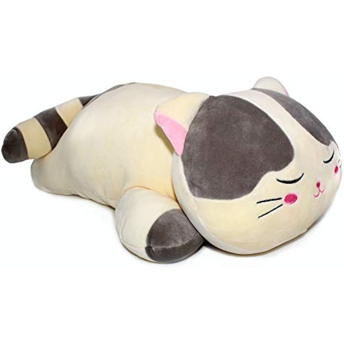 Vintoys Sleeping Cat Hugging Pillow – 23.5" Grey Soft Plush Stuffed Animal