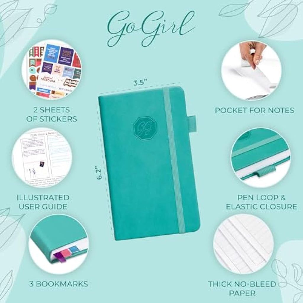 GoGirl Undated Pocket Weekly Planner – Eco-Leather Goal Organizer