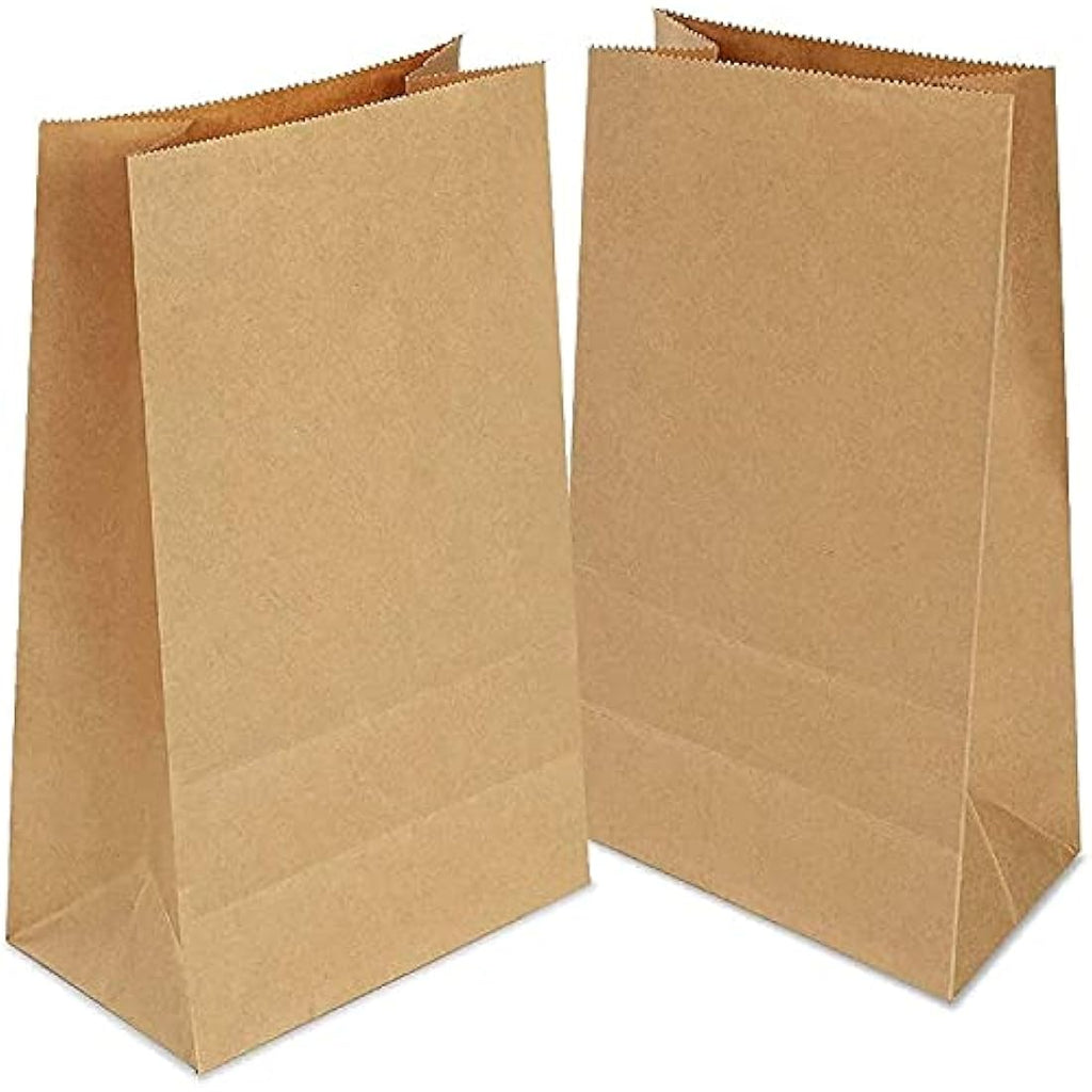 Gaoyong 100 Pack Brown Kraft Paper Bags | Food Safe Gift Bags 12x7x21.5cm