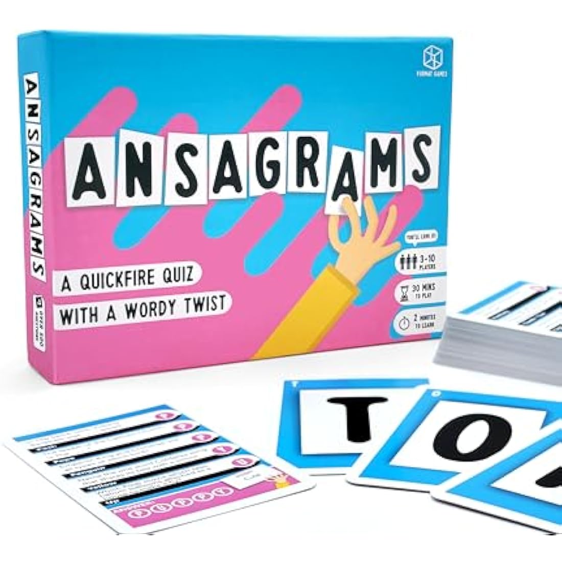 Ansagrams Trivia Card Game by Matt Edmondson – 500 Question Word Quiz
