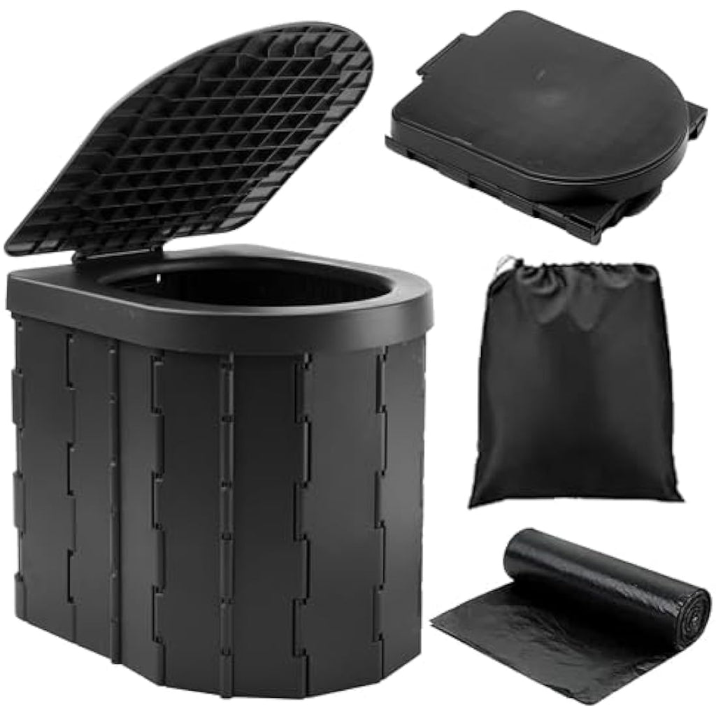 Portable Camping Toilet – Collapsible ABS Outdoor Potty with Bags