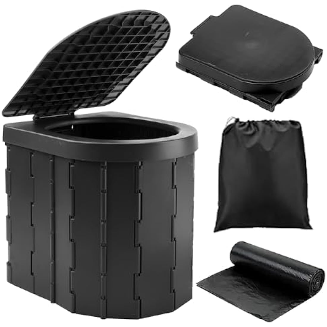Portable Camping Toilet – Collapsible ABS Outdoor Potty with Bags