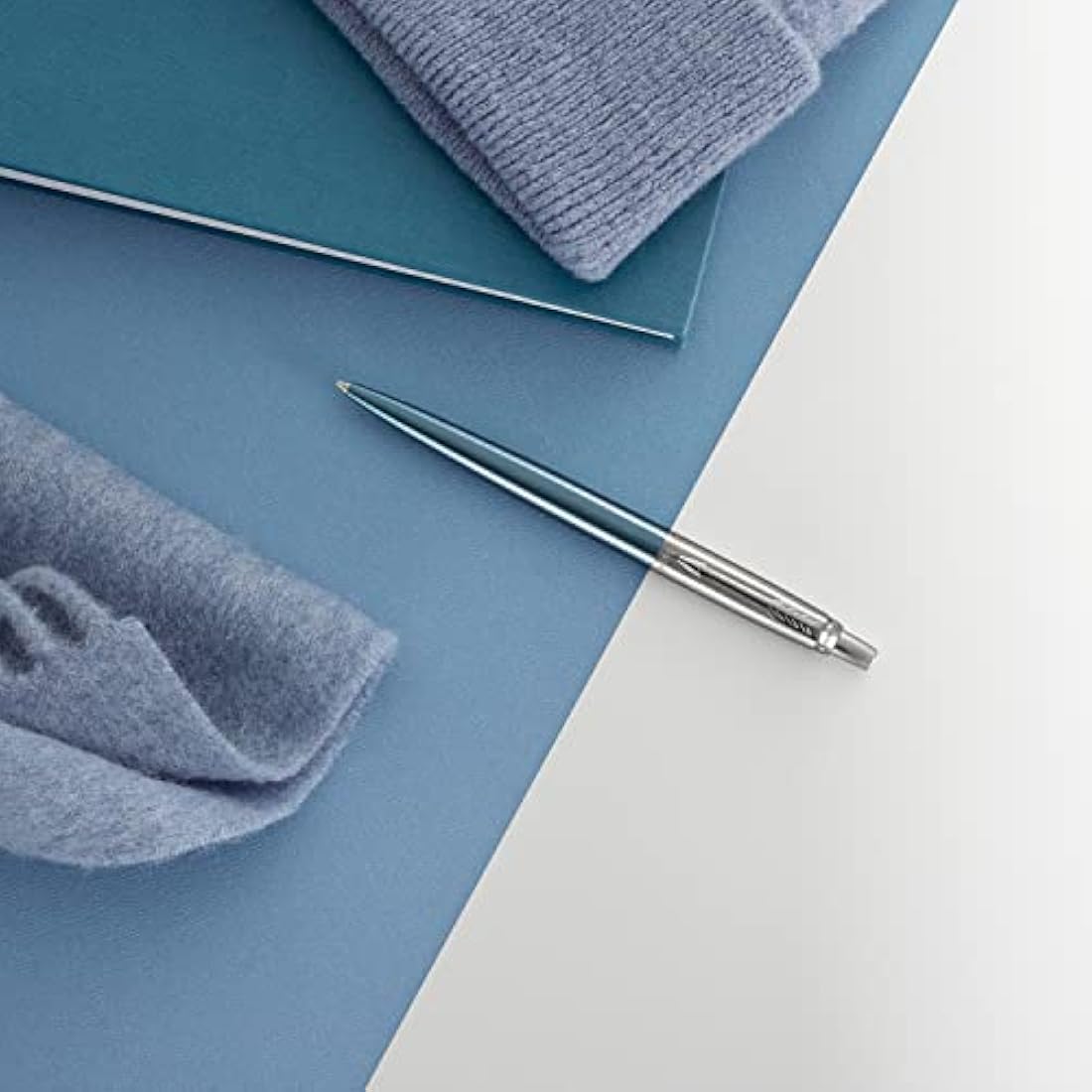 Parker Jotter Ballpoint Pen - Waterloo Blue, Medium Point Blue Ink