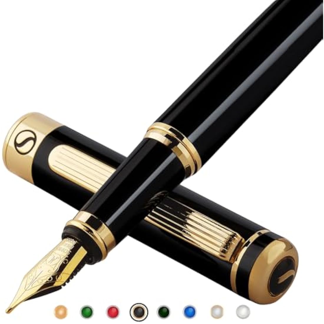 Black Lacquer Fountain Pen – Gold Plated Schmidt Nib