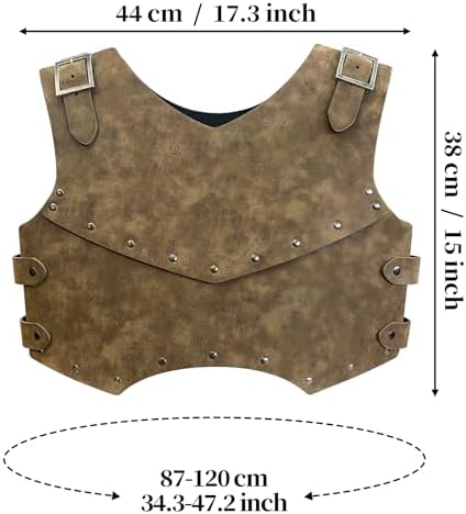 Medieval Faux Leather Chest Armor - Adjustable LARP Knight Gear