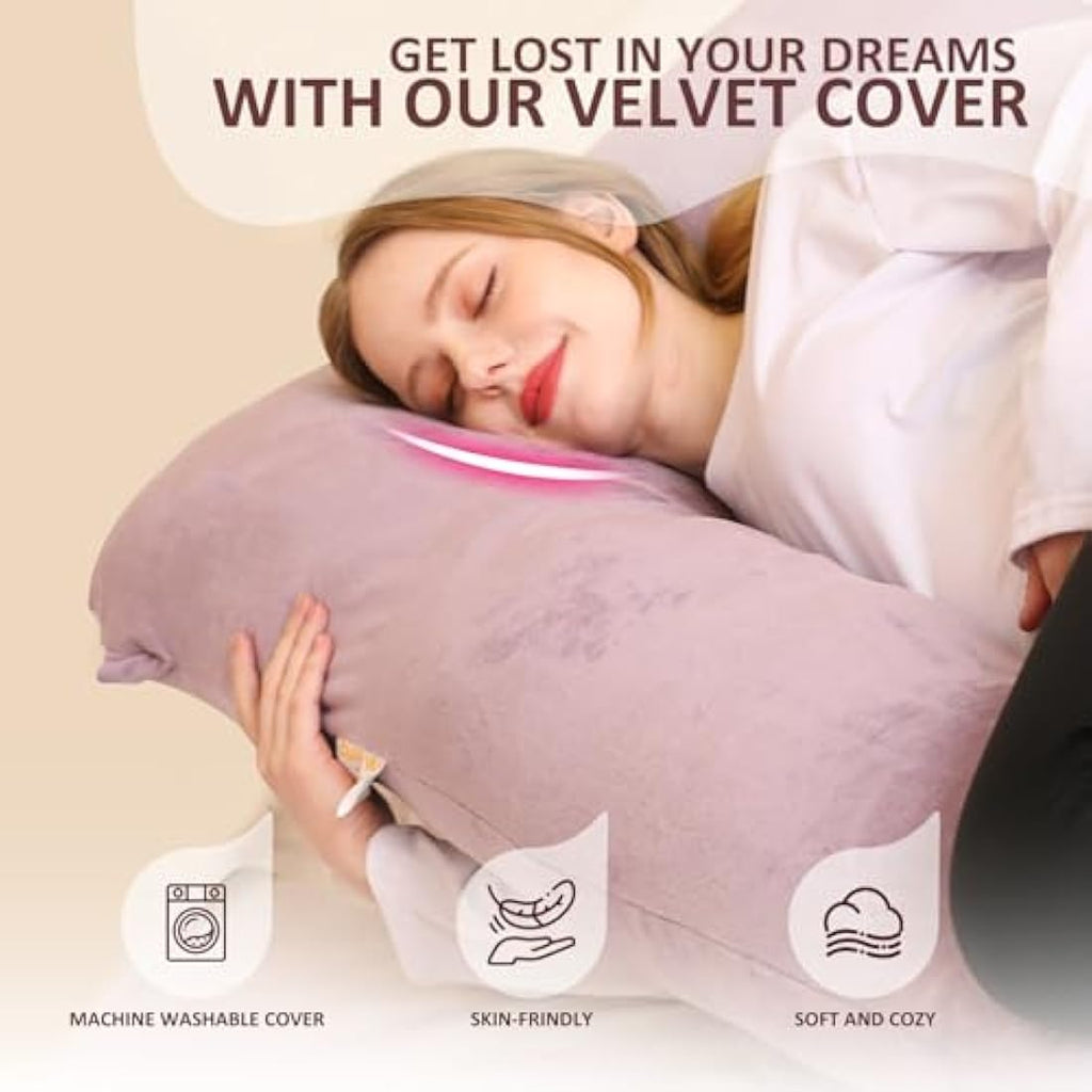 Chilling Home U-Shaped Pregnancy Pillow – 55 Inch Velvet Full Body Support