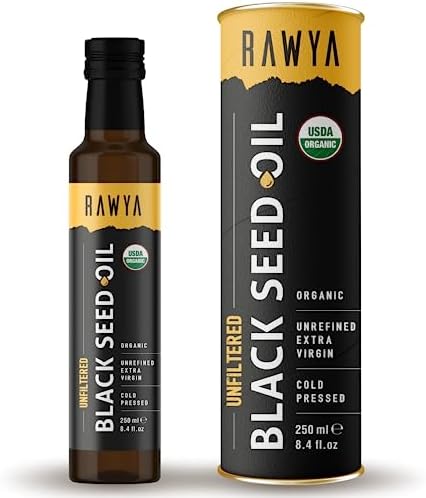 RAWYA Organic Black Seed Oil – Cold Pressed Unfiltered Nigella Sativa 250ml