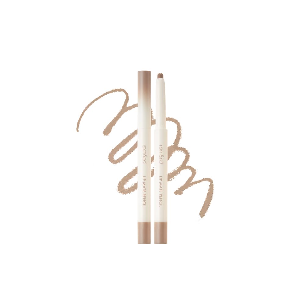 rom&nd Lip Mate Pencil – Matte Lip Liner with Blending Brush (05 Taupey Shade)