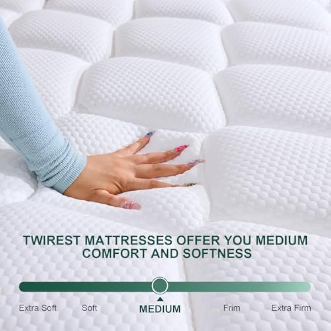 Twirest Hybrid Memory Foam Mattress - 7-Zone Support - 90x190x25cm