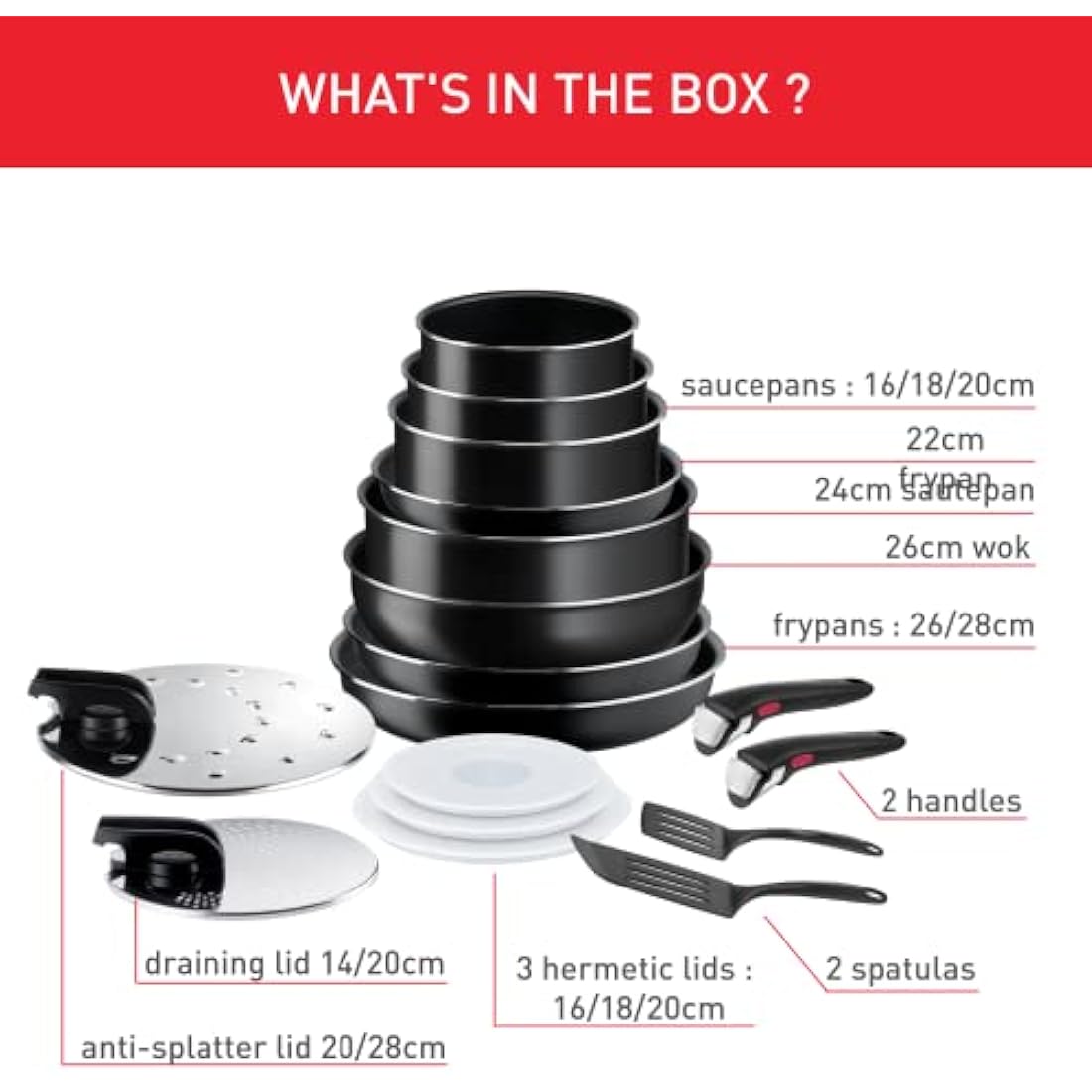 Tefal Ingenio Easy On 20-Piece Non-Stick Stackable Pots and Pans Set