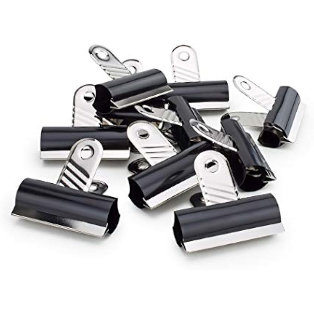 Rapesco 70mm Letter Clips | Black Heavy-Duty Document Fasteners, 10 Pack