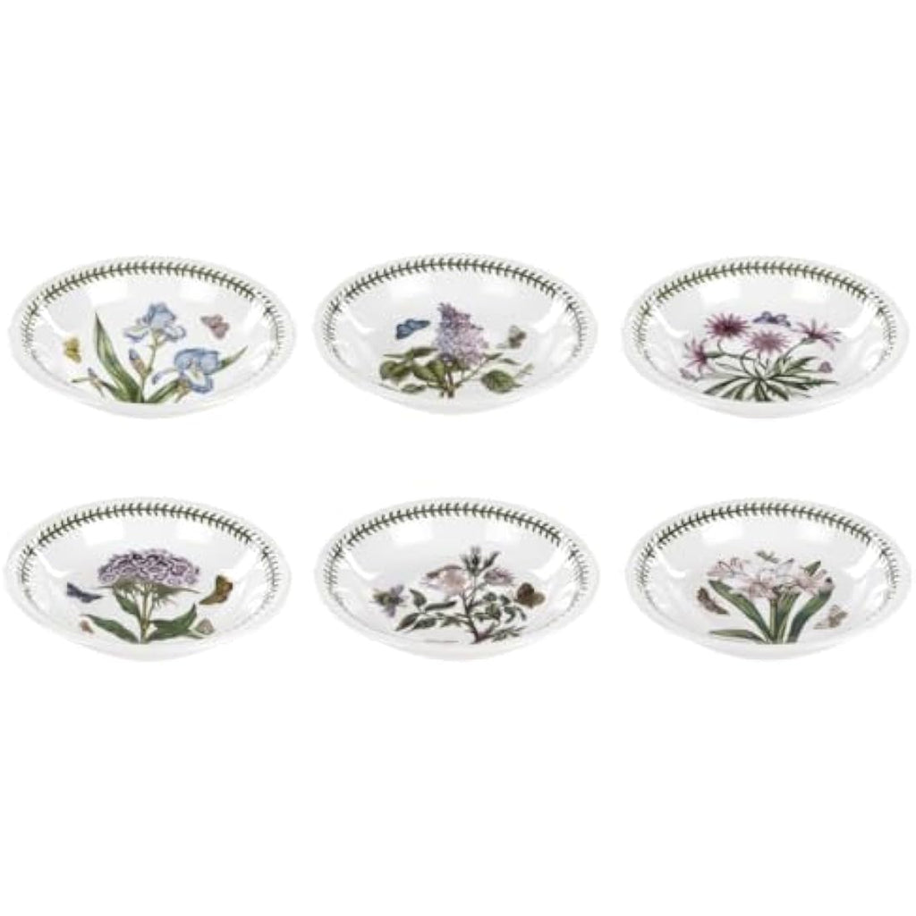 Portmeirion Botanic Garden Pasta Bowls - Set of 6 Floral 20cm Ceramics