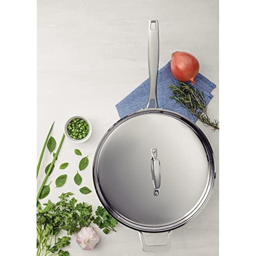 Tramontina 3-Ply Stainless Steel Frying Pan with Lid - 30cm Induction
