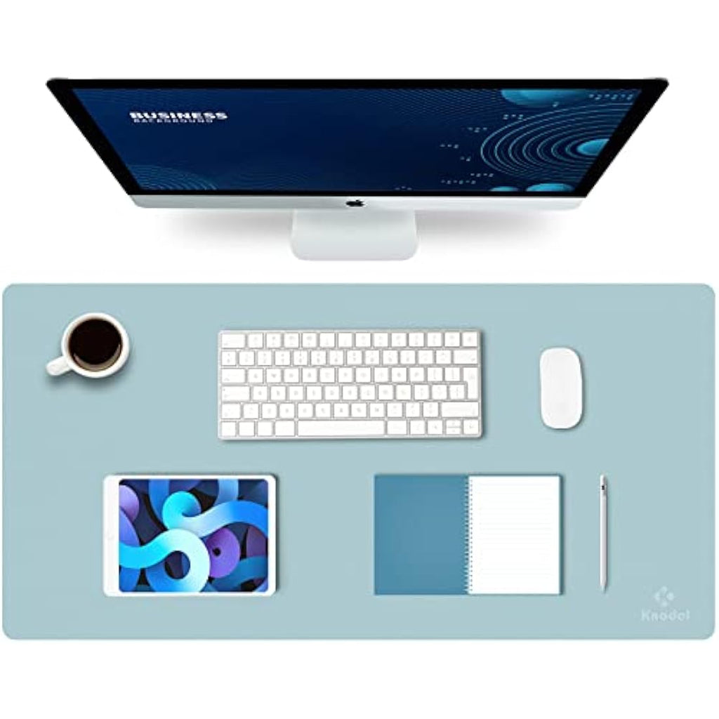 K KNODEL Dual-Sided Leather Desk Mat | Large Mouse Pad & Writing Blotter