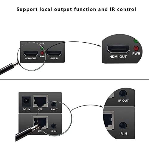 PWAY HDMI Extender 1080P 60m over Cat6/7 with IR Control & POC