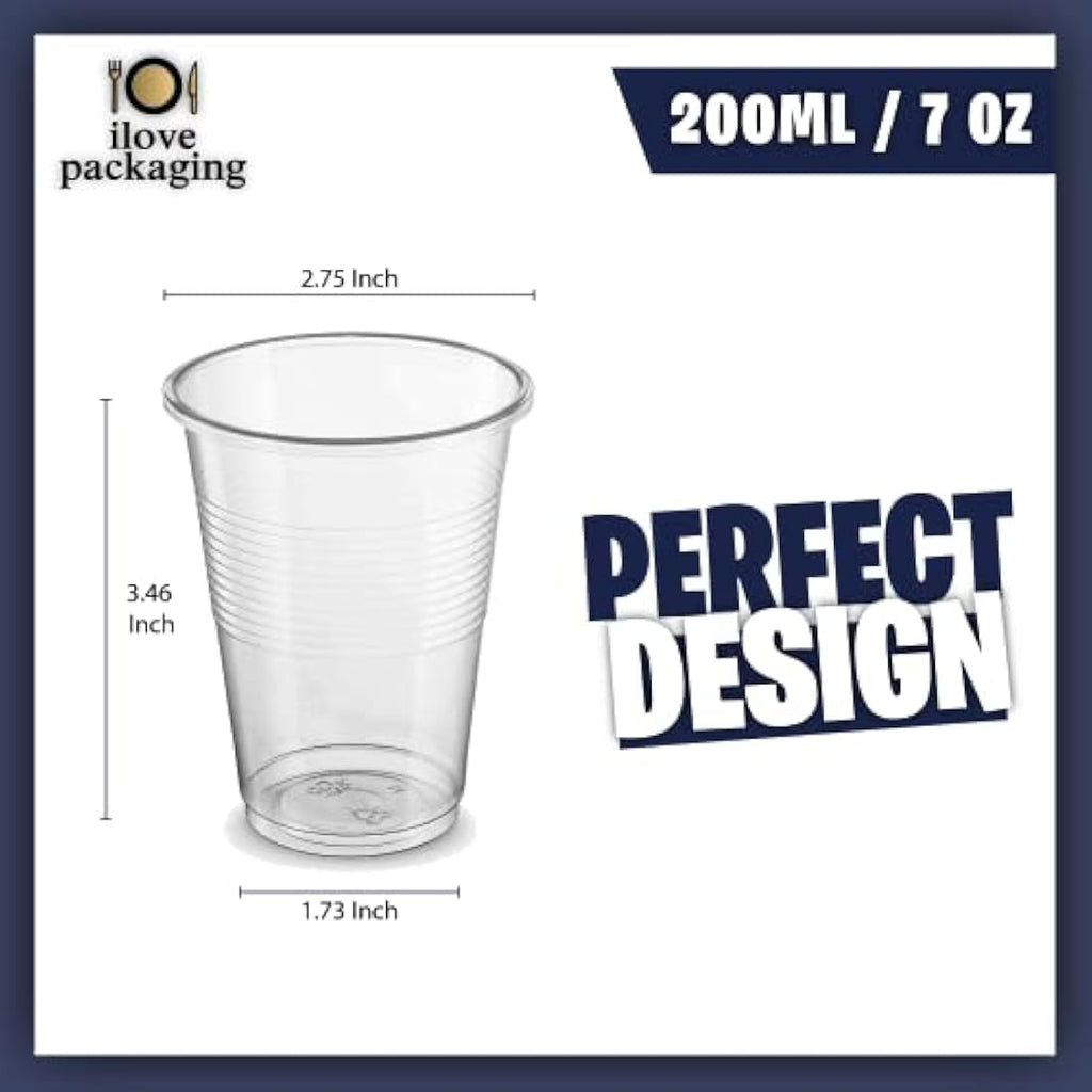 ilovepackaging Disposable Plastic Drink Cups for Water Coolers - 500 Pack