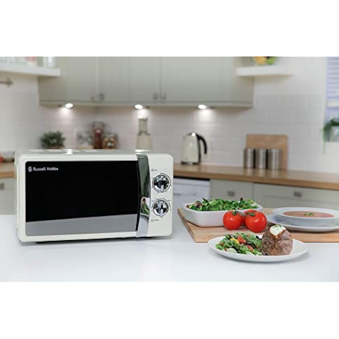 Russell Hobbs RHMM701C Solo Microwave | 17L 700W Cream Compact