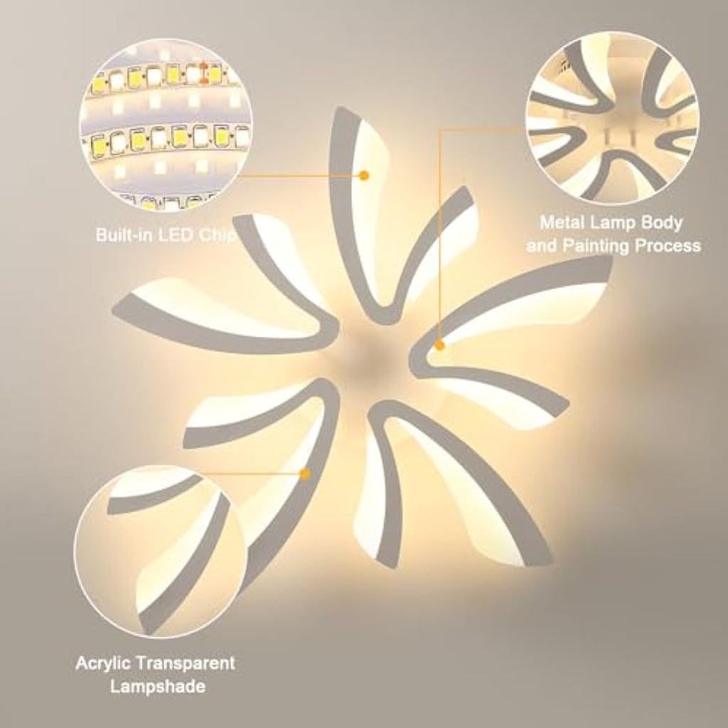 Comely Modern LED Ceiling Light – 50W V-Shaped Acrylic Fixture, 3000K