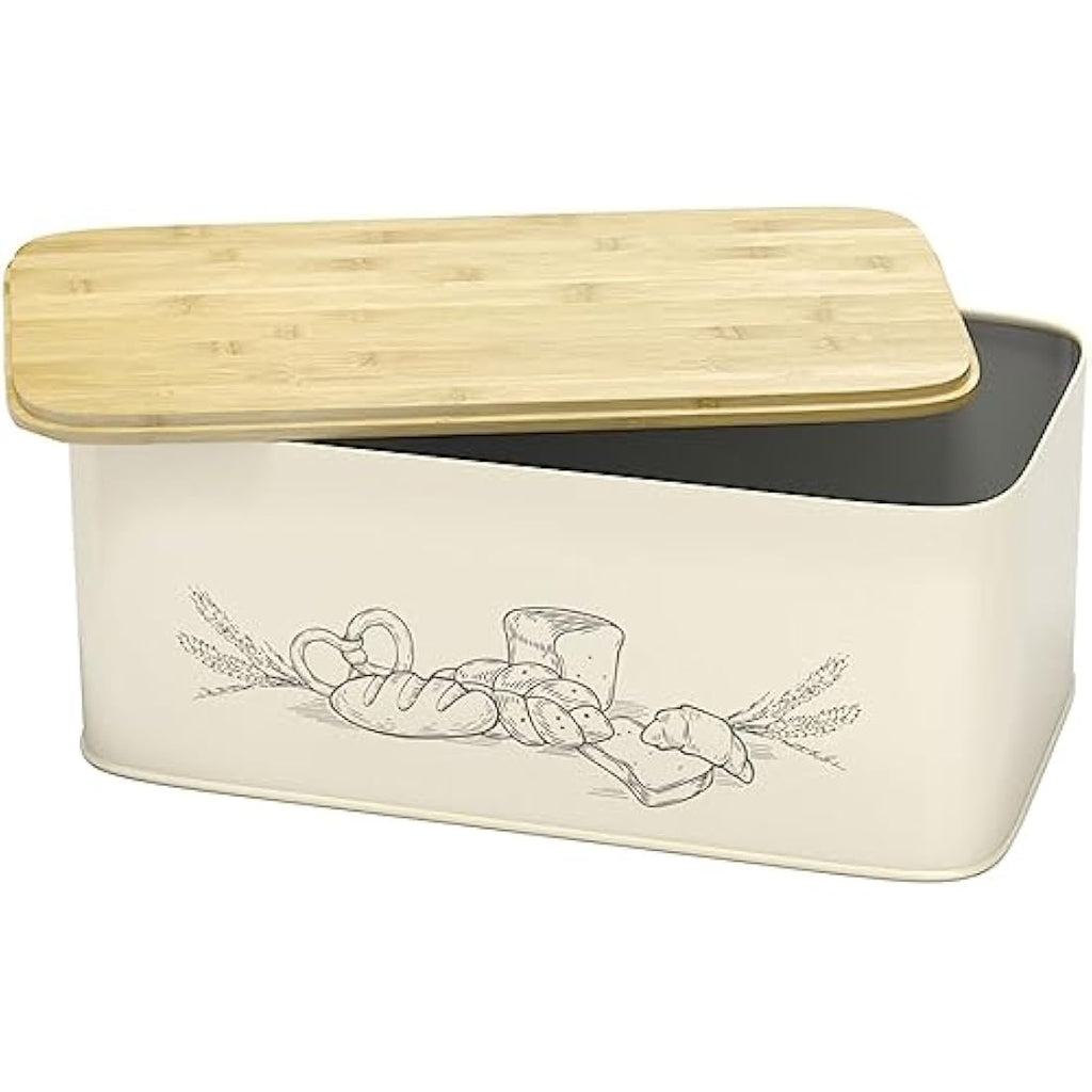 Jolof Store Extra Large Vertical Bread Bin with Bamboo Cutting Board Lid