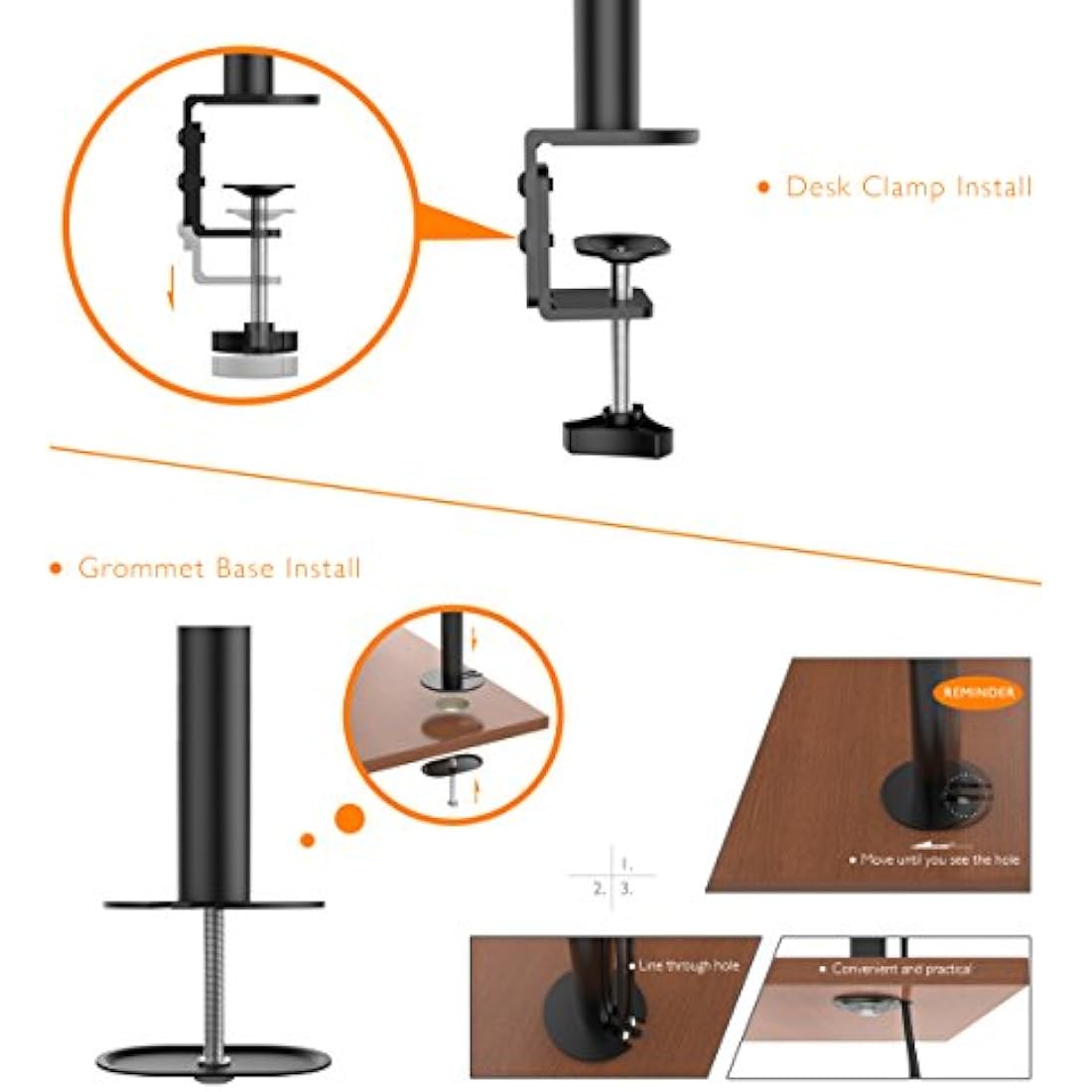 BONTEC Triple Monitor Stand | 13-24 inch Steel Desk Mount for 3 Screens