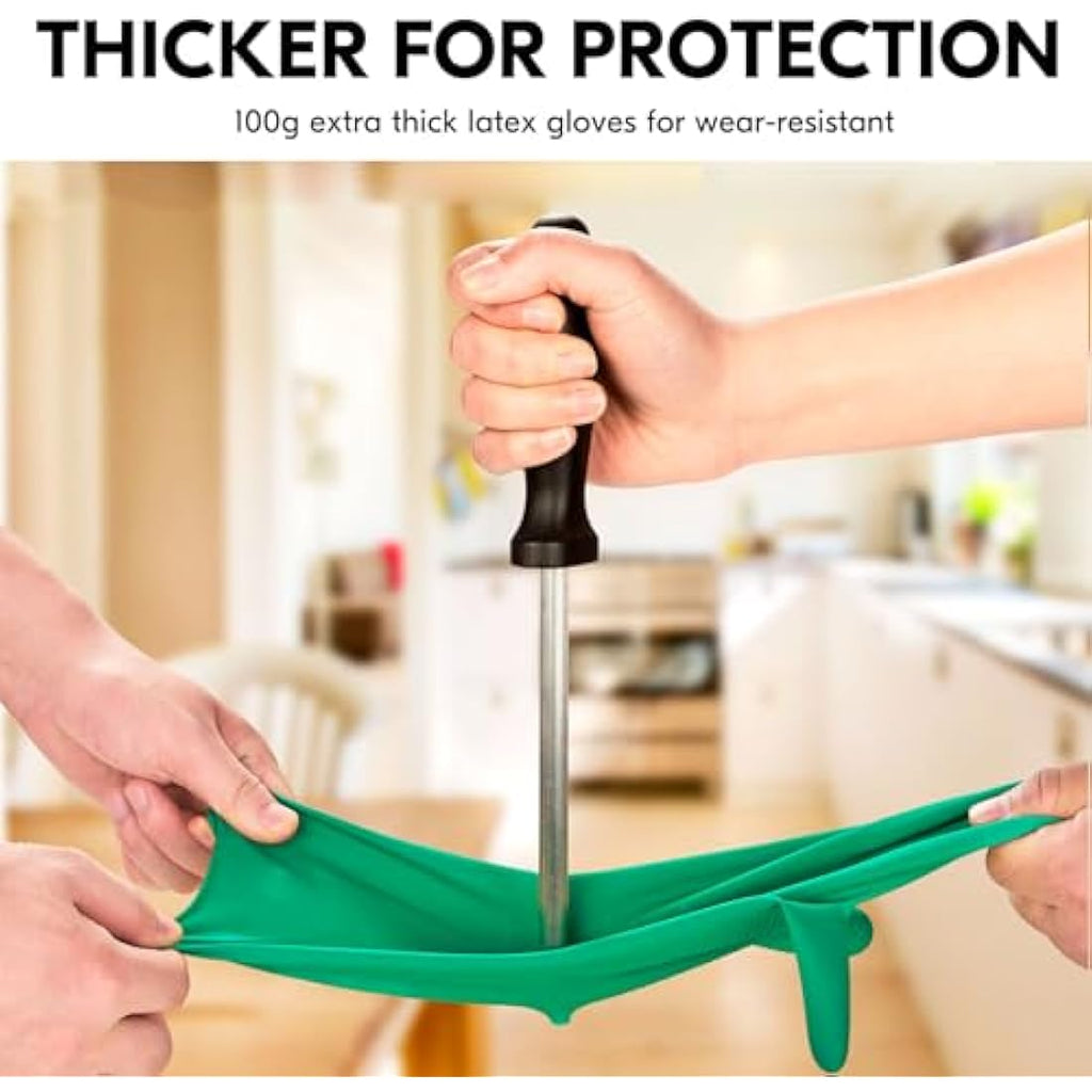 Vgo Reusable Rubber Dishwashing Gloves – Extra Thick Long Sleeve Kitchen Pair